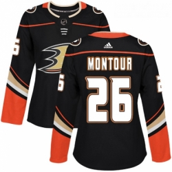 Womens Adidas Anaheim Ducks 26 Brandon Montour Authentic Black Home NHL Jersey 