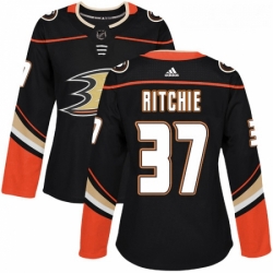 Womens Adidas Anaheim Ducks 37 Nick Ritchie Premier Black Home NHL Jersey 