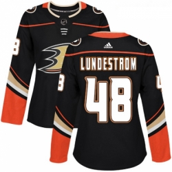 Womens Adidas Anaheim Ducks 48 Isac Lundestrom Authentic Black Home NHL Jersey 