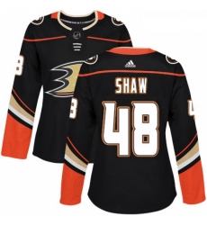 Womens Adidas Anaheim Ducks 48 Logan Shaw Authentic Black Home NHL Jersey 