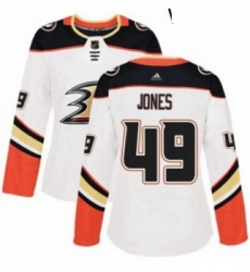 Womens Adidas Anaheim Ducks 49 Max Jones Authentic White Away NHL Jersey 