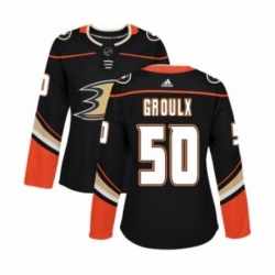 Womens Adidas Anaheim Ducks 50 Benoit Olivier Groulx Premier Black Home NHL Jersey 