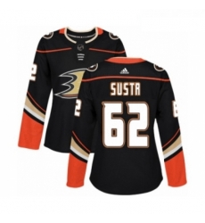 Womens Adidas Anaheim Ducks 62 Andrej Sustr Premier Black Home NHL Jersey 