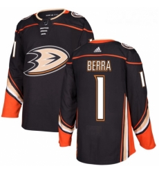 Youth Adidas Anaheim Ducks 1 Reto Berra Authentic Black Home NHL Jersey 