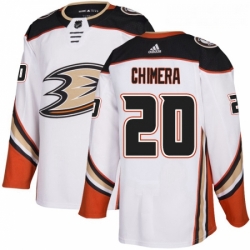 Youth Adidas Anaheim Ducks 20 Jason Chimera Authentic White Away NHL Jersey 