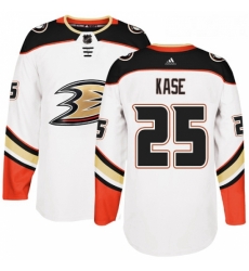 Youth Adidas Anaheim Ducks 25 Ondrej Kase Authentic White Away NHL Jersey 