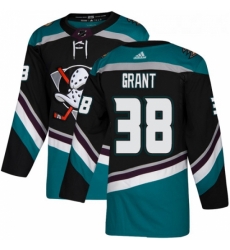 Youth Adidas Anaheim Ducks 38 Derek Grant Authentic Black Teal Third NHL Jersey 