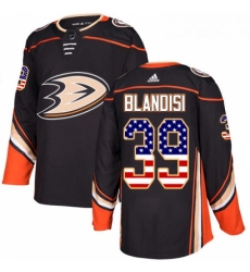 Youth Adidas Anaheim Ducks 39 Joseph Blandisi Authentic Black USA Flag Fashion NHL Jersey 