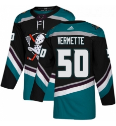 Youth Adidas Anaheim Ducks 50 Antoine Vermette Authentic Black Teal Third NHL Jersey 