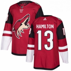 Mens Adidas Arizona Coyotes 13 Freddie Hamilton Authentic Burgundy Red Home NHL Jersey 