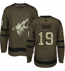 Mens Adidas Arizona Coyotes 19 Shane Doan Premier Green Salute to Service NHL Jersey 