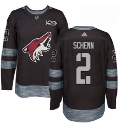 Mens Adidas Arizona Coyotes 2 Luke Schenn Authentic Black 1917 2017 100th Anniversary NHL Jersey 