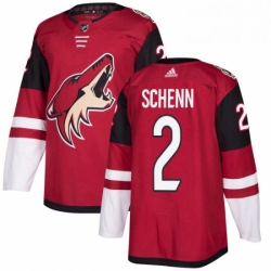 Mens Adidas Arizona Coyotes 2 Luke Schenn Authentic Burgundy Red Home NHL Jersey 