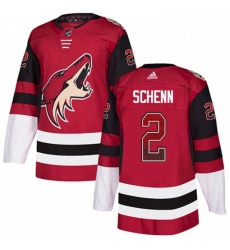 Mens Adidas Arizona Coyotes 2 Luke Schenn Authentic Maroon Drift Fashion NHL Jersey 