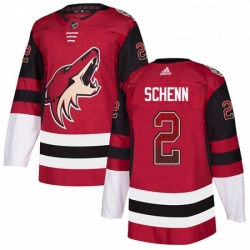 Mens Adidas Arizona Coyotes 2 Luke Schenn Authentic Maroon Drift Fashion NHL Jersey 