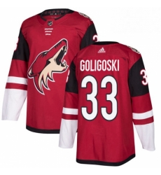 Mens Adidas Arizona Coyotes 33 Alex Goligoski Premier Burgundy Red Home NHL Jersey 