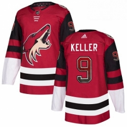 Mens Adidas Arizona Coyotes 9 Clayton Keller Authentic Maroon Drift Fashion NHL Jersey 