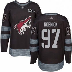 Mens Adidas Arizona Coyotes 97 Jeremy Roenick Premier Black 1917 2017 100th Anniversary NHL Jersey 