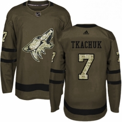 Youth Adidas Arizona Coyotes 7 Keith Tkachuk Authentic Green Salute to Service NHL Jersey 