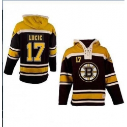 Boston Bruins 17# Milan Lucic Black Color Hooded Sweatshirt