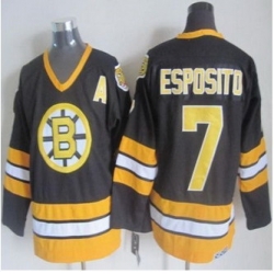 Boston Bruins #7 Phil Esposito Black-Yellow CCM Throwback Stitched NHL Jersey