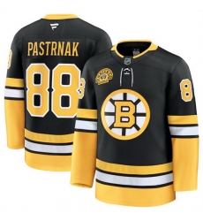 Men Boston Bruins 88 David Pastrnak Black 100th Anniversary Stitched Hockey Jersey