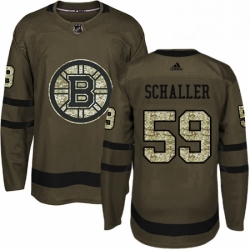 Mens Adidas Boston Bruins 59 Tim Schaller Premier Green Salute to Service NHL Jersey 