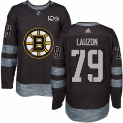 Mens Adidas Boston Bruins 79 Jeremy Lauzon Premier Black 1917 2017 100th Anniversary NHL Jersey 