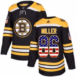 Mens Adidas Boston Bruins 86 Kevan Miller Authentic Black USA Flag Fashion NHL Jersey 