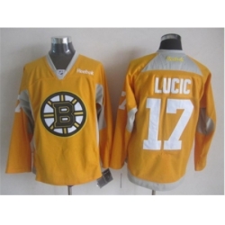 NHL Boston Bruins 17 Milan Lucic yellow jerseys