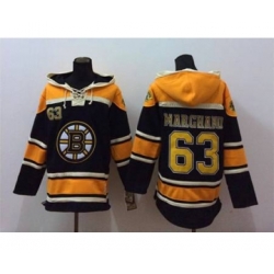 nhl jerseys boston bruins #63 marchand black-yellow[pullover hooded sweatshirt]