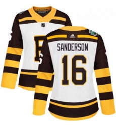 Womens Adidas Boston Bruins 16 Derek Sanderson Authentic White 2019 Winter Classic NHL Jersey 