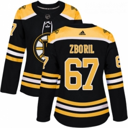 Womens Adidas Boston Bruins 67 Jakub Zboril Authentic Black Home NHL Jersey 