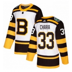 Youth Adidas Boston Bruins 33 Zdeno Chara Authentic White 2019 Winter Classic NHL Jersey 