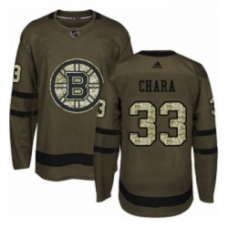 Youth Adidas Boston Bruins 33 Zdeno Chara Premier Green Salute to Service NHL Jersey 