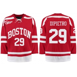 Boston University Terriers BU 29 Rick Dipietro Red Stitched Hockey Jersey