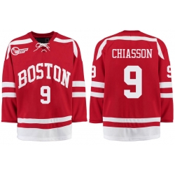 Boston University Terriers BU 9 Alex Chiasson Red Stitched Hockey Jersey