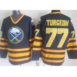 Buffalo Sabres 77 Pierre Turgeon Dark Blue Throwback CCM NHL Jerseys