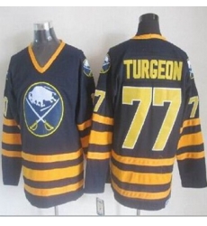 Buffalo Sabres #77 Pierre Turgeon Navy Blue CCM Throwback Stitched NHL Jersey