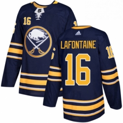 Mens Adidas Buffalo Sabres 16 Pat Lafontaine Premier Navy Blue Home NHL Jersey 