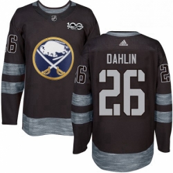 Mens Adidas Buffalo Sabres 26 Rasmus Dahlin Authentic Black 1917 2017 100th Anniversary NHL Jersey 