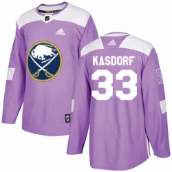 Mens Adidas Buffalo Sabres 33 Jason Kasdorf Authentic Purple Fights Cancer Practice NHL Jersey 