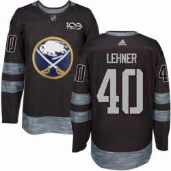 Mens Adidas Buffalo Sabres 40 Robin Lehner Authentic Black 1917 2017 100th Anniversary NHL Jersey 