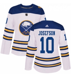 Womens Adidas Buffalo Sabres 10 Jacob Josefson Authentic White 2018 Winter Classic NHL Jersey 