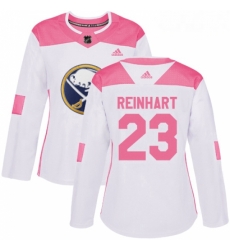 Womens Adidas Buffalo Sabres 23 Sam Reinhart Authentic WhitePink Fashion NHL Jersey 