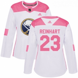 Womens Adidas Buffalo Sabres 23 Sam Reinhart Authentic WhitePink Fashion NHL Jersey 