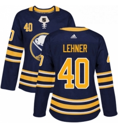 Womens Adidas Buffalo Sabres 40 Robin Lehner Premier Navy Blue Home NHL Jersey 