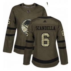 Womens Adidas Buffalo Sabres 6 Marco Scandella Authentic Green Salute to Service NHL Jersey 