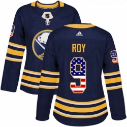 Womens Adidas Buffalo Sabres 9 Derek Roy Authentic Navy Blue USA Flag Fashion NHL Jersey 