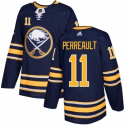 Youth Adidas Buffalo Sabres 11 Gilbert Perreault Premier Navy Blue Home NHL Jersey 